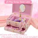 Musical Jewelry Box for Girls, Small Musical Ballerina Jewelry Box Swan Lake, Bedroom Decor Music Box for Girls, Christmas/Birthday Gifts (7 inches)