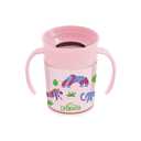 Dr. Brown's Milestones Cheers 360 Spoutless Transition Cup with Handles, Travel Friendly and Leak Free Sippy for Babies and Toddlers, Pink Animals, BPA-Free, 7 oz/200 mL, 6m+, 1-Pack