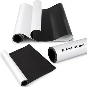 Eersida White Surface Magnet Roll Car Sheets Flexible Blank Magnetic Sign Vinyl Roll for Vehicles DIY Craft Projects(16 Inch x 20 Feet, 40 Mil)