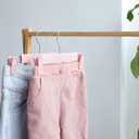 Pants Hangers with Clips Skirt Hanger for Women Plastic Clip Hangers for Pants Clothes Hanger (50pack, Pink)