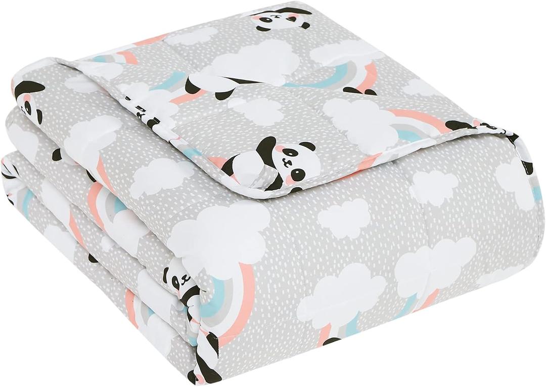 CuteKing Weighted Blanket for Adults: Weighted Blanket with Premium Glass Beads - Thick Blanket for Adult All Season(15lbs, 48"x72", HappyPanda) (10-white Plaid)