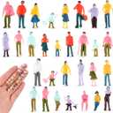 Namalu 30 Pcs Mini People Figurines 1: 150 Scale Museum Architectural Painted Tiny Model Sitting and Standing Plastic People Assorted Poses Model Trains for Miniature Scenes