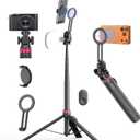 69" Monopod & Magnetic Phone Tripod for All Phones,Selfie Stick for Magsafe with Remote & Phone Mount Adapter,Portable Tripod for iPhone/Android,Camera Accessory Kits,Photo,Vlogging,Travel