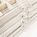 GUOER 5 Drawers Clear Jewelry Box for Women and Girls, Acrylic Earring Holder Organizer Ring Holder Display Storage, Warm White