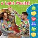Windy City Novelties 4 Pack LED Light Up Christmas Bulb Necklace with 6 Dynamic Light Modes  Flashing Holiday Accessory for Parties, Parades & Festive Events