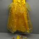 Princess Costume for Girls Kids Belle Dress Halloween Cosplay Party Outfit Toddler Princess Dress Up (5-6 Years)