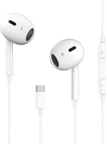 USB C Headphones for iPhone 17/16/15 Earbuds, Type C Earphones with Mic & Remote Control Noise Cancelling for iPhone 17 16 15 Pro Max Plus, iPad Pro, Galaxy S25/S24/S23/S22/Ultra Note 10/20 and More