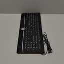 Large Print Backlit Computer Keyboard, 7-Color Backlit Keyboard with Wrist Rest, USB Plug-and-Play, Oversize Letters Keys Easy to See and Type, Wired Light Up Keyboards for Laptop, PC, Gaming