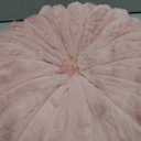 vctops Round Throw Pillow Soft Faux Fur Decorative Pillow Small Pumpkin Throw Pillow Cushion for Living Room Sofa Bed (Pink,13.7" Diameter)