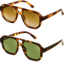 livho Trendy Polarized Square Aviator Sunglasses Women Men Square Eyewear Frame, Retro Sun Glasses for Women Men 2025 Shades