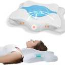 Memory Foam Pillows for Neck and Shoulder Pain Relief, Ergonomic Contour Bed Pillow, Sky Blue, Size 62x38 in