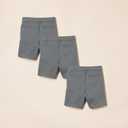Amazon Essentials Boys and Toddlers' Uniform Woven Flat-Front Shorts (Wrinkle Resistant), Pack of 3 (10, Charcoal)