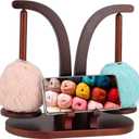 Ovveroche Magnetic Yarn Holder for Crocheting and Knitting, Magnetic Rotating Wooden Yarn Spinner with Crochet Accessories Storage and Phone Stand for Crochet Gifts for Crochet Knitting Lovers