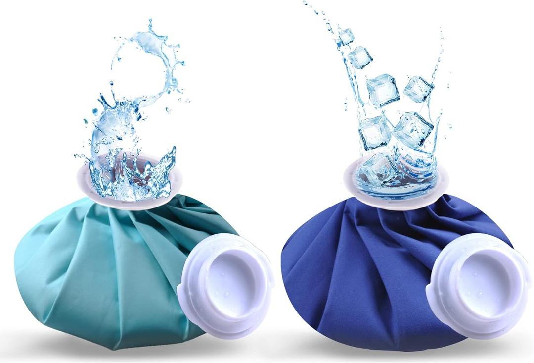 Ice Bag, Ice Packs for Injuries Reusable 9", Hot Water Bag for Pain Relief, Hot & Cold Therapy, Headaches, Blue Ice Pack Dark Blue Ice Bags 2 Pack
