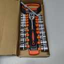 Egofine 21pcs 3/8 Inch Ratchet Socket Wrench Set, Drive Socket Set with 19 Sockets, 6-24mm sockets and 2 Way Quick Released Ratchet Handle and Extension Bar