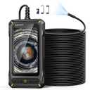 Anykit Borescope Inspection Camera with Light, Industrial Endoscope Camera with 0.3 Slim Probe, 4.3 HD Screen Digital Snake Cam, Semi-Rigid Cable Bore Scope for Pipe, Engine, Inside Wall (33 FT)