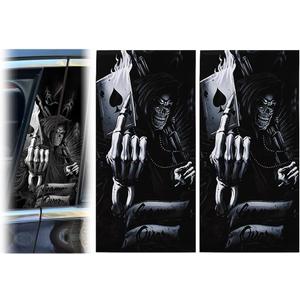 JSCARLIFE Skull Car B-Pillar Sticker, HD Printed PVC Waterproof Car Decals, Car Stickers Vinyl Self-Adhesive Side Strip Decal Cool Stickers (Skull Style 2)