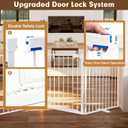 Extra Wide Metal Freestanding Dog Gate with Door 156"x30" Tall 6 Panels