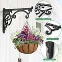 Heavy Duty Metal Plant Hanger Wall Mounted - 2 Pack Rustproof Plant Hooks for Hanging Plants, Flower Pots, Bird Feeders, Lanterns, Wind Chimes, Indoor Outdoor Decorative Plant Bracket