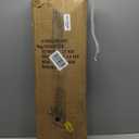 FEED GARDEN Fireplace Tools Set 5 Pieces, 30 Inch Modern Wrought Iron Outdoor Fireplace Accessories Set Long Holder Indoor with Poker, Tongs, Shovel, Brush, Base Black