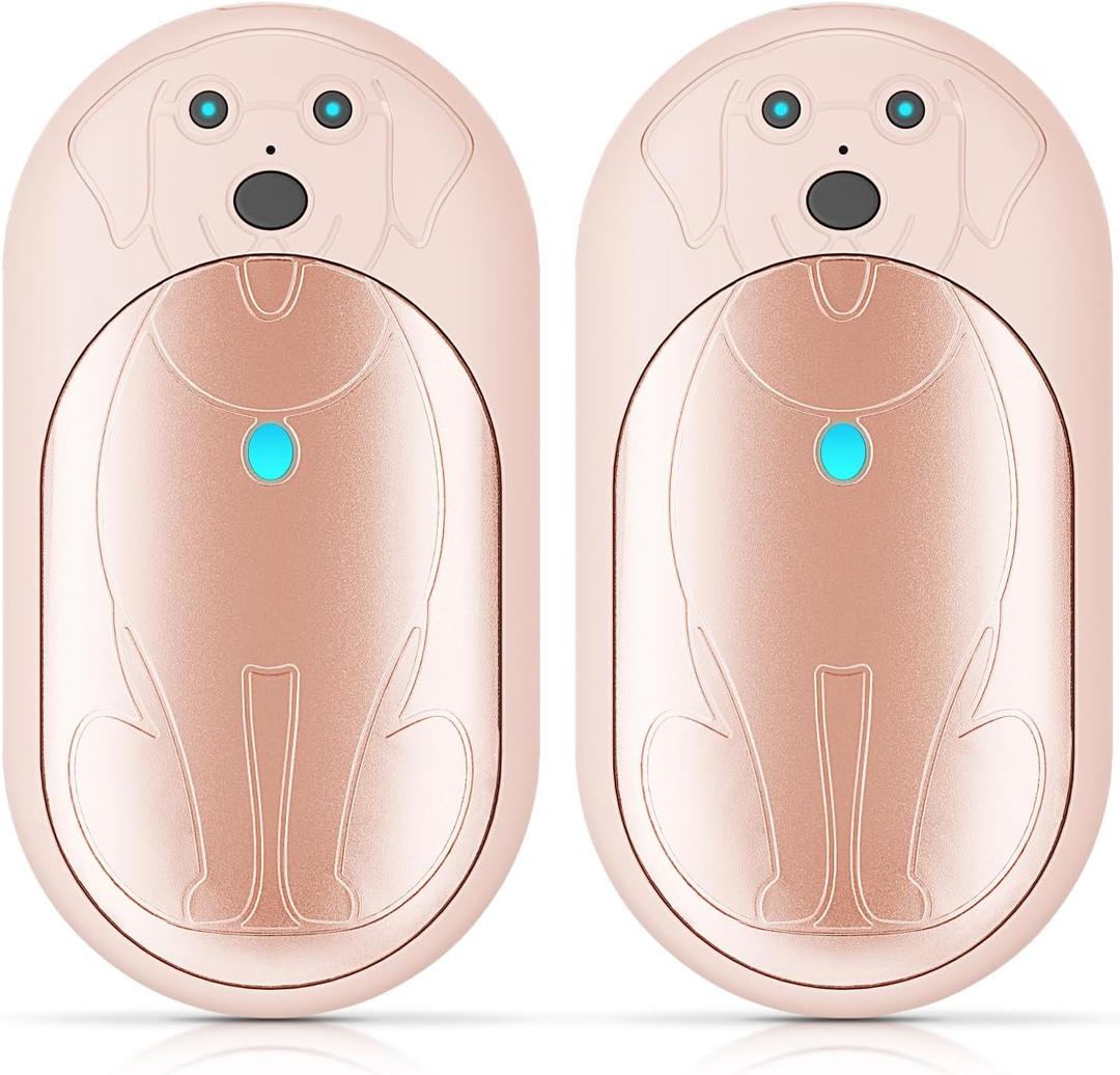 AI Hand Warmers Rechargeable 2 Pack, 6000mAh Electric Pocket Heater with 20H Heating, 3 Levels, Snap-On 2-in-1 Design, Winter Gift for Men & Women, Hiking, Hunting, Outdoor (Pink)