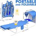 Backpack Beach Tanning Chair with Canopy and Face Hole, 6-Position Folding Lay Out Lounge Chair, UPF 50+ Wind-Resistant Sun Shade, Portable Recliner for Sunbathing, Outside, Poolside, Lawn, Patented