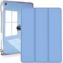 Feams Case for iPad 10th Generation 10.9 Inch Case, Slim Lightweight Trifold iPad 10.9 Case Clear Back Transparent Cover with Pencil Holder & Auto Sleep/ Wake for iPad 10th Gen 2022, Blue