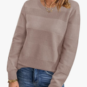 Arach&Cloz Womens Fall Sweaters 2024 Crochet Crew Neck Long Sleeve Knit Tops Pullover Fashion Clothes Outfits, Size XXL