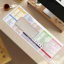 Excel Cheat Sheet Desk Pad, 31.5"x11.8", Waterproof Extra Large Excel Shortcut Mat with Stitched Edges, Anti-Slip Excel Mouse Pad for Office Desk, MS Excel/Word Shortcuts (White Shortcut Key B)