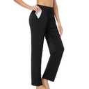 ASIMOON Womens Yoga Sweatpants with Pockets Comfy Stretch Wide Leg Casual Lounge Workout Pants for Ladies, XL