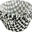 BinaryABC Black Checkered Cupcake Liners Baking Cups,Birthday Cake Decorations Party Supplies,100Pcs