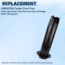 Center Core Compatible with Clean and Clear Feet Pool and Spa Cartridge Filter 100 Square Replace 59053700 Black