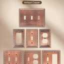 4-Pack Single Toggle Light Switch Cover Plate, Pearls Decorative Switch Plate Covers, Antique Copper 1 Gang Metal Wall Plate, Corrosion Resistant