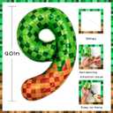 3 x Pixel & TNT Theme 40in Giant Number Balloons - Foil Mylar Birthday Party Decorations for Kids Adults Cumpleaos, Block Style Pixel Art Shape Balloon Decor Supplies (Pixel, Number 9)