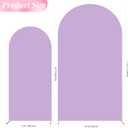 Wokceer Wedding Arch Backdrop Cover 7.2FT, 6FT Spandex Fitted Lavender Arch Covers Set of 2 Round Top Chiara Arches Backdrop Cover for Birthday Party Ceremony Banquet Decoration