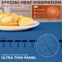 Electric Warming Tray for Food-Versatile Food Warming Mat for Parties- 3 Temperature Settings-Rollable & Portable,Premium Silicone Nano-Material with Auto Shut-Off - Heating Mat for Gatherings (Blue)