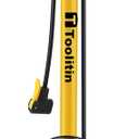 TOOLITIN Floor Bike Pump with Gauge,160 PSI High Pressure,Bicycle Pump Compatible with Presta and Schrader Valve (Air Plus-Yellow)