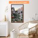 24x36 Poster Frame Brown Wood, Rustic Natural 36x24in Woodgrain Picture Frame, Modern Brown 24 x 36inch Gallery Wall Photo Frame with HD Plexiglass, Horizontal Vertical Wall Mounting Display 1pcs