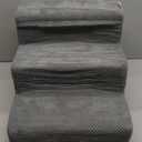 Dog Stairs for Small Dogs & Cats, 3-Step Non-Slip Pet Steps for Couch Sofa and Chair, Grey, 13.6" H