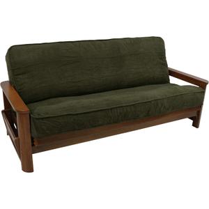 Blazing Needles Solid Microsuede Double Corded 8" to 9" Futon Cover, Full, Hunter Green