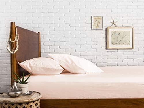 Comfortica Classics 100% Egyptian Cotton 600 Thread Count, Ivory Twin Fitted Sheet with Elastic All Around, Soft & Silky Sateen Weave - Fits Mattress Upto 18 inches