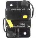 100 Amp Circuit Breaker DC 12V -48V Waterproof 30A-300A Manual Reset Fuse Inverter for Trolling Motor Auto Car RV Marine Boat Current Overload Protection (100A)
