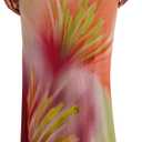 MakeMeChic Maxi Long Skirt for Women Mesh Y2k Summer Floral Flowy Skirt, (Green)