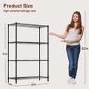BestOffice | 4-Tier Wire Shelf | 36" x 14" x 54" | Black