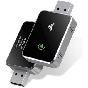 Wireless CarPlay Adapter, 2025 Upgraded 2-in-1 Mini Size CarPlay & Android Auto, Convert Wired to Wireless with USB & Type-C, Plug & Play, Stable Control & No Delay Car Play with iPhone & Android