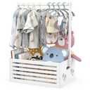 Baby Shower Crate Closet, Baby Baskets with Hangers Handle, Baby Crate Box for Baby Shower, Welcome Gift Basket for Newborn Baby, Pregnancy Gift for New Parents (White, Large Size)