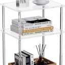 Clear Acrylic Side Table, 3-Tier End Table for Living Room, Small Bedside Tables Nightstand for Bedroom, Home Decor Accent Table, 15.7" L x 11.8" W x 23.6" H