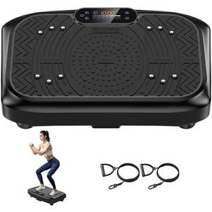 Vibration Plate Exercise Machine Weight Loss, Full Body Workout Vibration Plate Lymphatic Drainage, 199 Adjustable Speeds Power Shaping Vibrating Plate 450 Lbs Capacity Fitness Platform (Black)