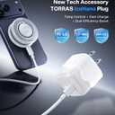 TORRAS PolarCircle Qi2.2 Wireless Charger, 25W Cooling Magnetic Pad for iPhone 17/16, Wireless Charger for Samsung Galaxy S26/S25 with 360Spin Stand, Semiconductor Game Cooler, with 45W IceNano Plug