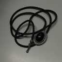 Adult Men Short Black Pigtail Synthetic Hair Wigs with Bolo Tie for Costume Cosplay Halloween Party